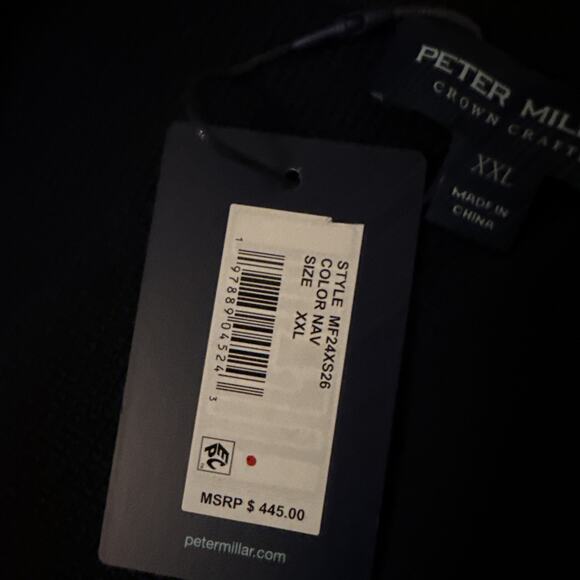 NEW MENS PETER MILLAR HOLDRIDGE HYBRID FULL ZIP SWEATER VEST JACKET, XXL NAVY - Picture 7 of 9